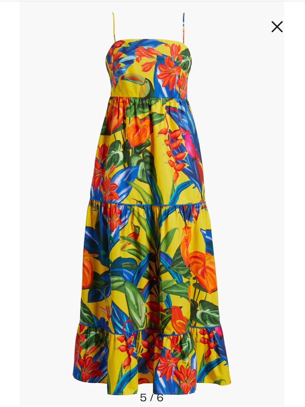 FARM RIO Bright Nature Yellow Maxi Dress  NWT Size XSSmall